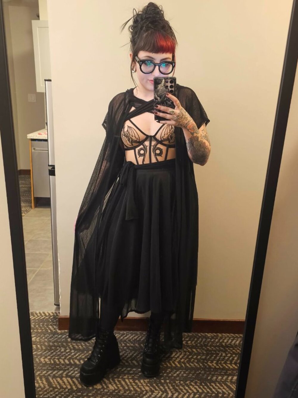 Blackmilk Sheer Black Maxi Duster